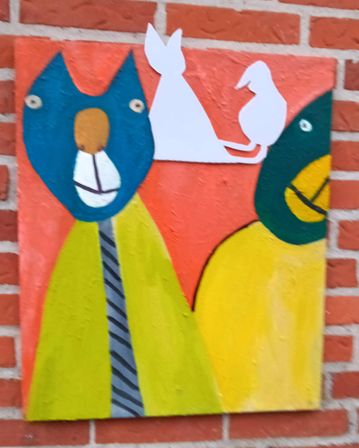 Ud over rammen 2.lama ud over kanten 50 x 60 cm